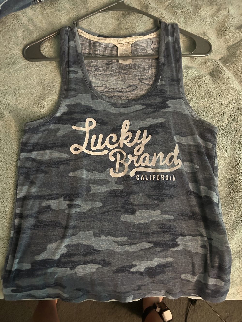 Lucky Brand Girls' Blue Camo Tank Top